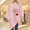 Cherry cotton t-shirt women's summer short-sleeved loose and casual, Korean version of chic t-shirt new white bottoming top trendy