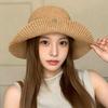 Magnetic Buckle Wide Brim Bucket Hat Thin Straw Female Sunshade Visors  Summer Outing