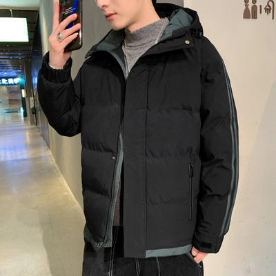 Baumwollmantel Herrenjacke Winter trendig grüne Baumwolljacke verdicktes Kapuzenoberteil lässiger warmer Baumwollmantel für Herren