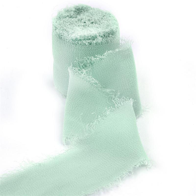 5M Handgefertigtes Ausgefranstes Satin Chiffon Seidenband Für Hochzeitseinladung Verpackung Sträuße Geburtstagsfeier Dekorationen Geschenke