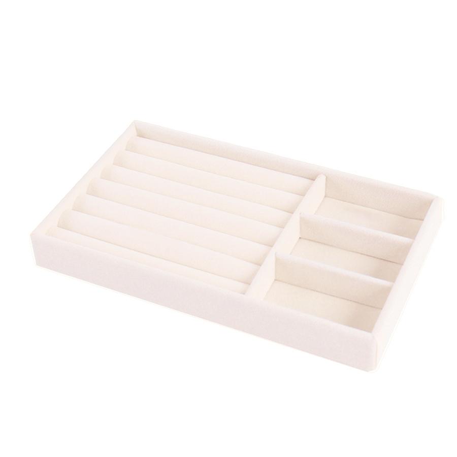 1PC, Flocking Jewelry Box Jewelry Tray, Color: Beige