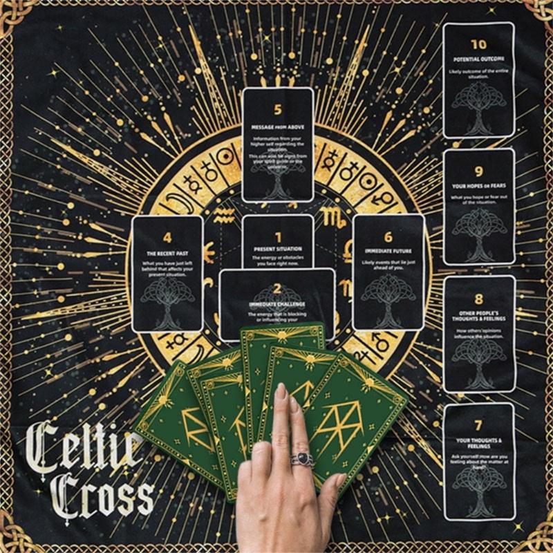 Reading Card Astrologys Tablecloth Altars Cloth Square Divinations Cards Table Cloth Witchcrafts Deck Cloth Enduring