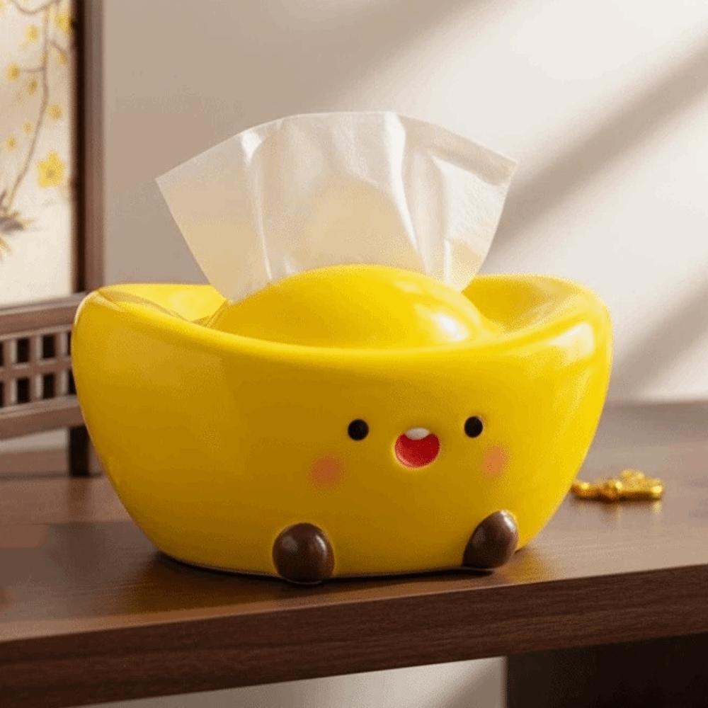 Ceramic Ceramic Ingot Tissue Box Reusable Paper Towel Dispenser Desktop Decoration