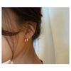 Women Elegant Niche Design Luxury Geometric Double C Circle Stud Earrings