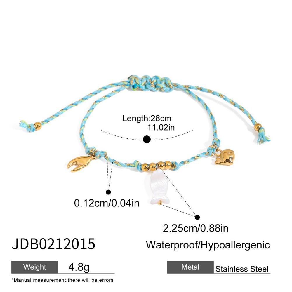 Regulowana Bransoletka z Wisiorkiem Muszelka Łańcuszek na Rękę Nowa Bransoletka Prezenty