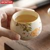 Golden Guifu Carp Teacup Travel Personal Meditation Cup Handmade Ceramic Tea Bowl Pu'er Master Cup Household Tea Set Accessories