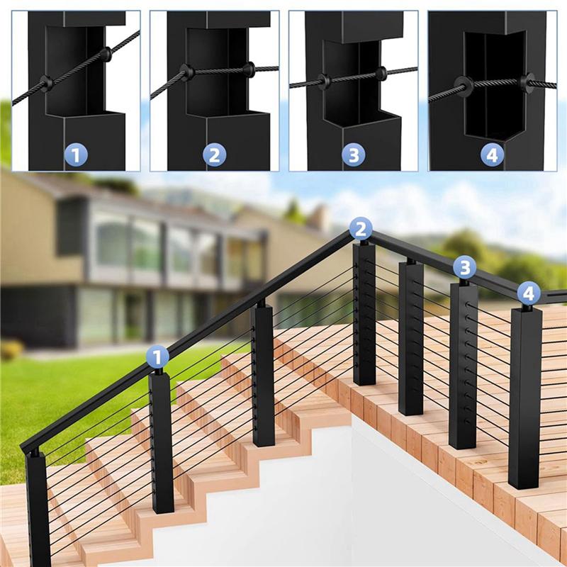 A96I-400PCS Cable Railing Rubber Grommets For 1/8Inch 5/32Inch 3/16Inch Cable For Metal Cable Railing Posts,Cable Railing Kit