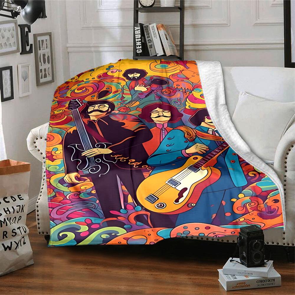 1pc Psychedelic Art Blanket Soft All Season Throw with Vibrant Design, Perfect for Home, Travel, and Gifts, Ideal for Naps and Camping