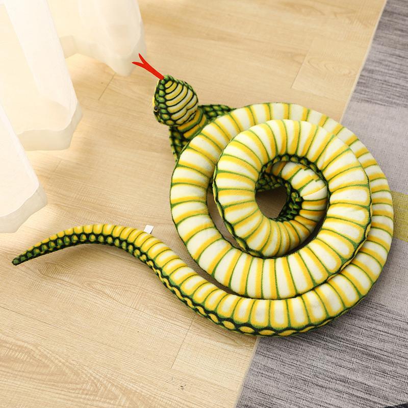 240cm Simulated Colorful Lifelike E Cobra Plush Toy Stuffed Animals Snakes Plushies  Funny  Joke Soft Toys Home Decor
