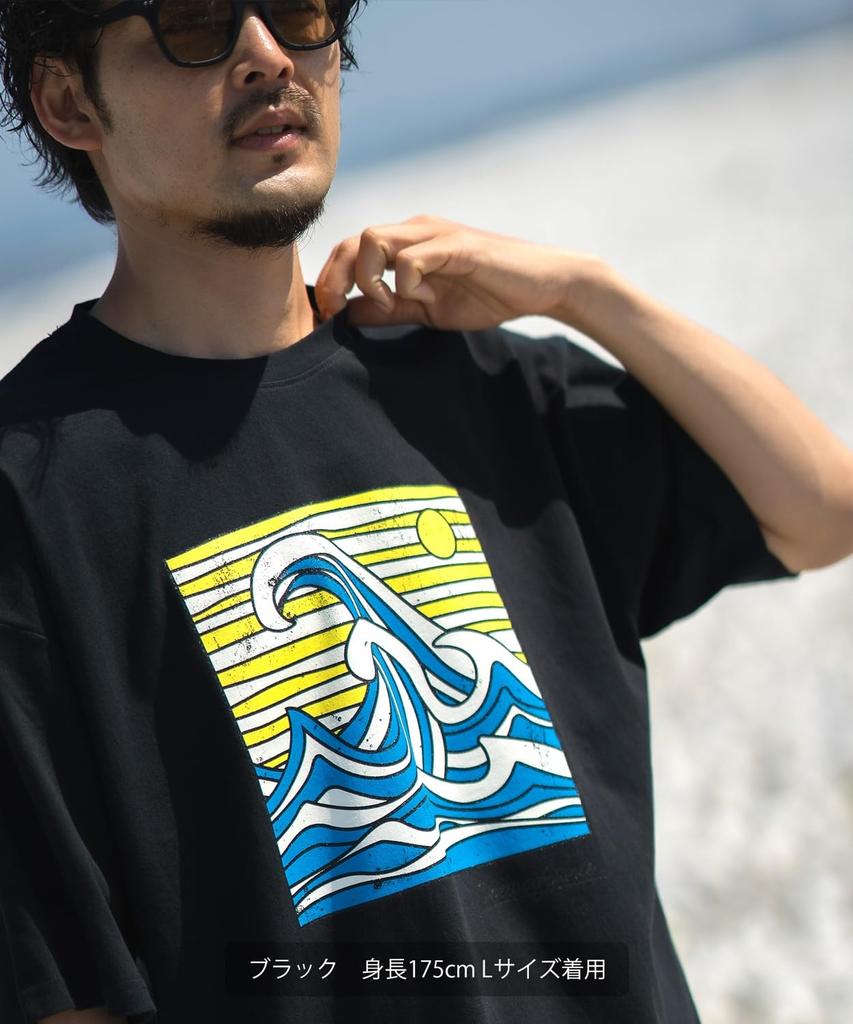 IMPROMES Casual SIDEWAYSTANCE Men's Wave Short Sleeve T-Shirt, White