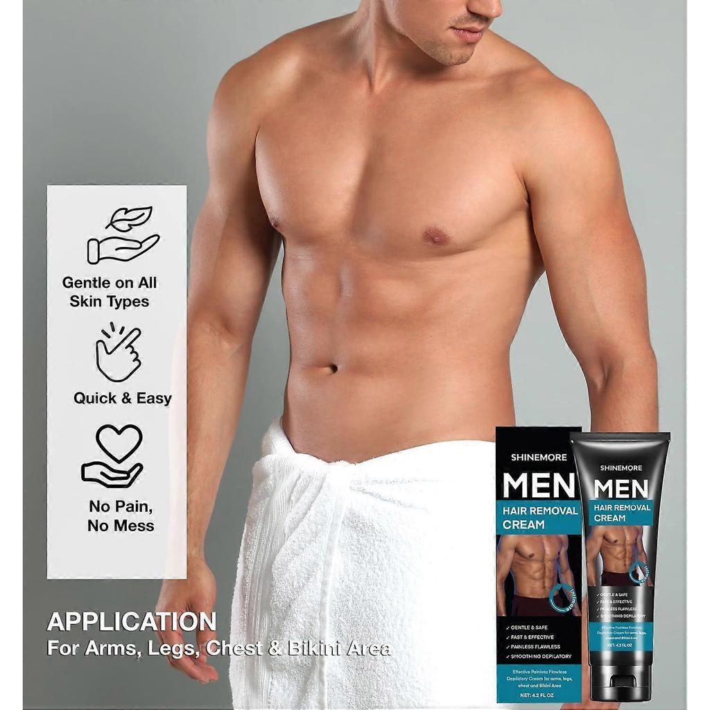 Intimate Hair Removal Cream for Men: Effective Painless Flawless Soothing Depilatory Cream for Arms Legs Chest and Pubic Area - Suitable for All Skin