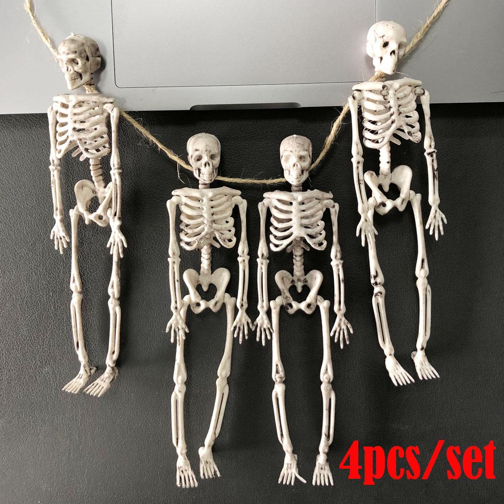 

4Pcs/Set Skull Hanging Ghost Simulation Human s Skeleton Cosplay Ornament Fake Bones Halloween Party Home Decorations Props
