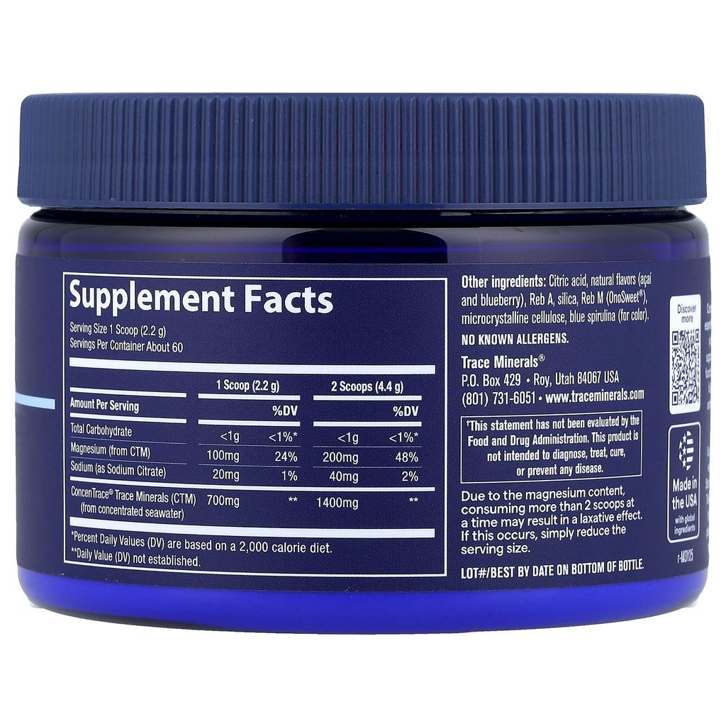 Trace, ConcenTrace® Daily Mineral Powder, Natural Blue Acai, 4.65 oz (132 g)