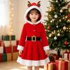 Christmas Girl Costume Dress With Padded Hoodie For Holiday Stage Performances And Dance Shows