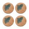 4pcs Wooden Coaster Set Non-slip Teacup Mat Heat Insulation Tableware Pad Thicken Pot Holder Table Placemat Kitchen Accessories