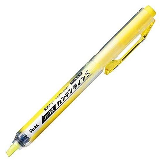 (Pack 10) Pentel Highlighter Knock Type Handy Line S Yellow XSXNS15-G StationeryOffice Supplies
