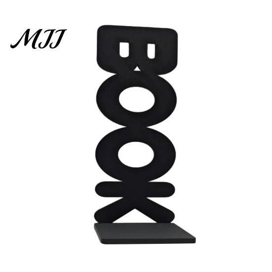 Sturdy Bookends for Office 3D Printed BOOK Letter Bookend, Minimalist Creative Book Support Stand, Thickened Anti-Slip Unique Shape Baffle,