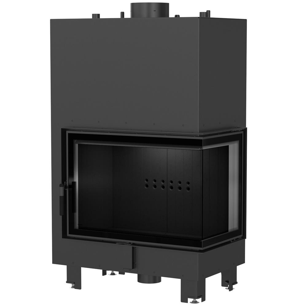 Water Heating Fireplace KRATKI MBA Right 17 kW Ø 200 Black Thermotec Lining