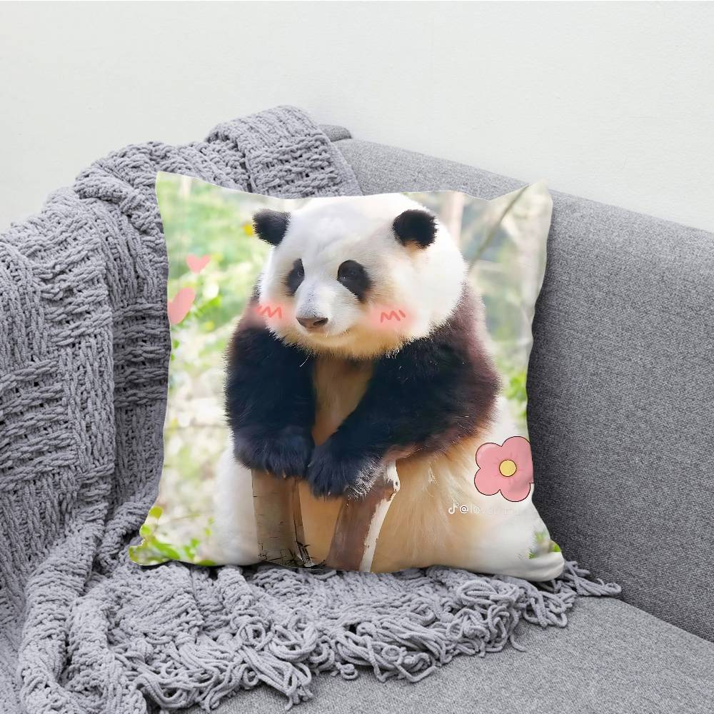 Fubao Lovely Panda Pillowcases Bedroom Living Room Sofa Home Decor Polyester Cushion Cover with Zipper