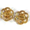 CHANEL vintage Faux Pearl Flower Accessories Earrings Metal Gold