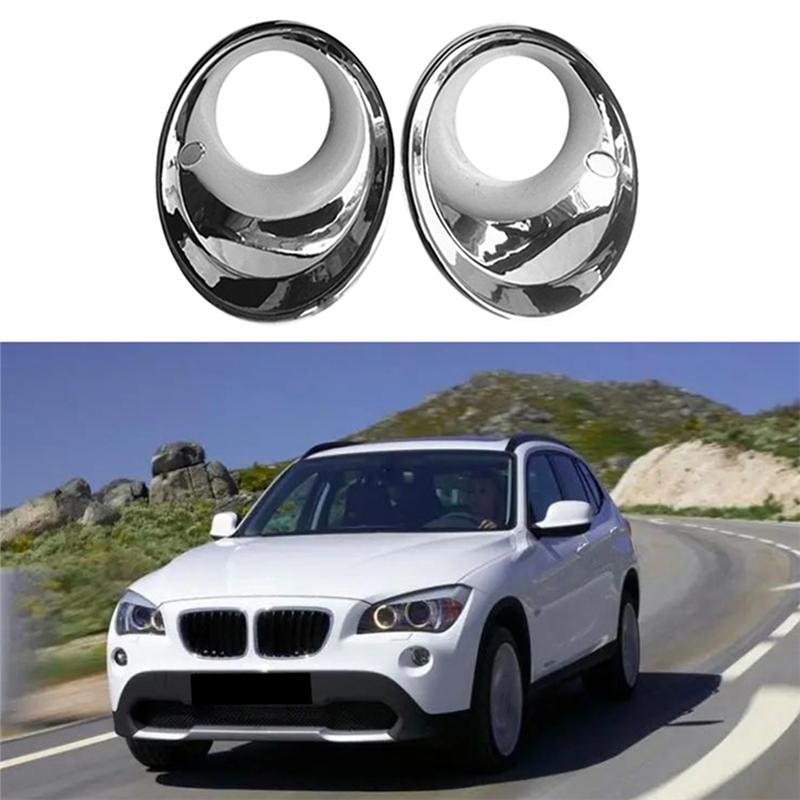 A57E-Car Styling Front Fog Light Frame Lamp Ring Cover Trim For BMW X1 E84 2009 2010 2011 2012