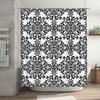 Vintage Damask Shower Curtain Black White Floral Design for Home Decor