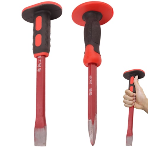 

sac taske Masonry Chisel and Chisel Set with Rubber Handle for Woodworking, Mining, Stone Carving (30cm)