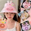 Summer Children's Fan Hat USB Rechargeable Cute Cartoon Open-top Sun Hat for Boys and Girls with UV Protection