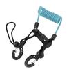 Diving Camera Lanyard Quick Release Buckle Stainless Steel Wire Spring Coiled Camera Lanyard for Light Tool Lake Blue