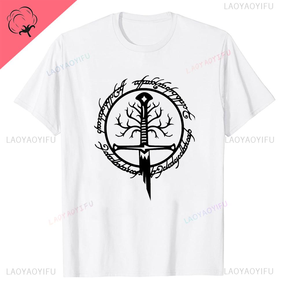 New Lord of The Ring TShirt White Man Cute Loose Streetwear Harajuku Black for Men Ventilate Oneck Casual Unique Tshirt Tops