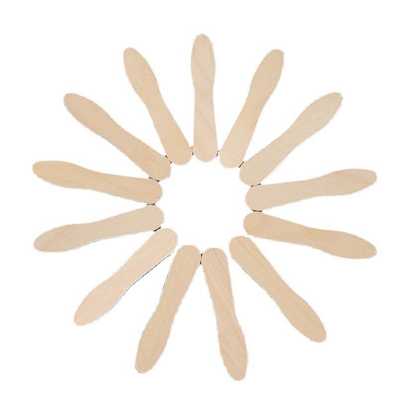 Disposable Individually Wrapped Bamboo Ice Cream Spoons, 7.5cm