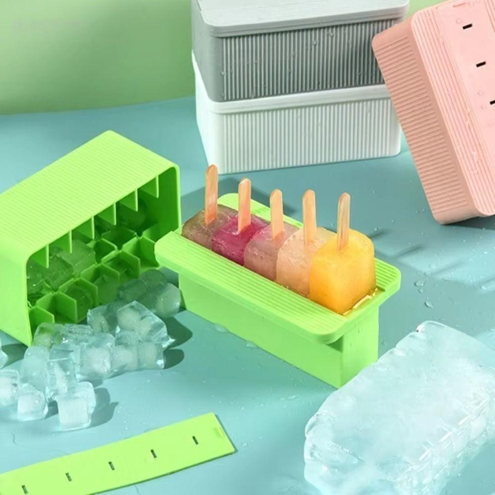 DIY Ice Cream Maker 2IN1 Press-Type Ice Maker Durable Silicone Ice Cube Tray Ice Cream