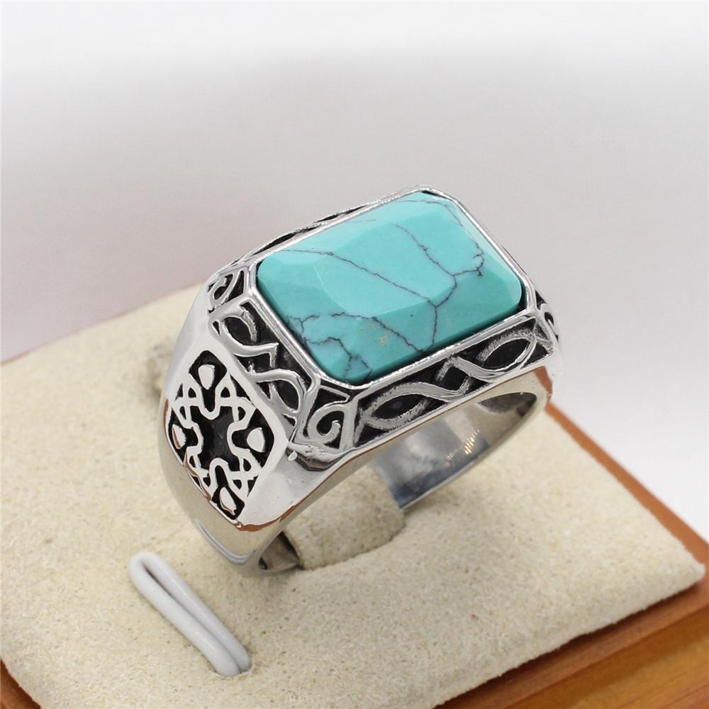 2026 Jewelry, Personalized Retro European and American Style Inlaid Emerald Men's Jewelry Accessories Ring