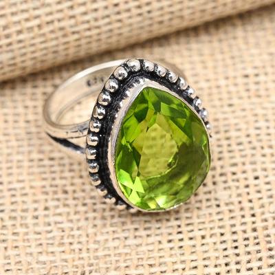 Peridot Gemstone Handmade Solid 925 Sterling Silver Ring Jewelry