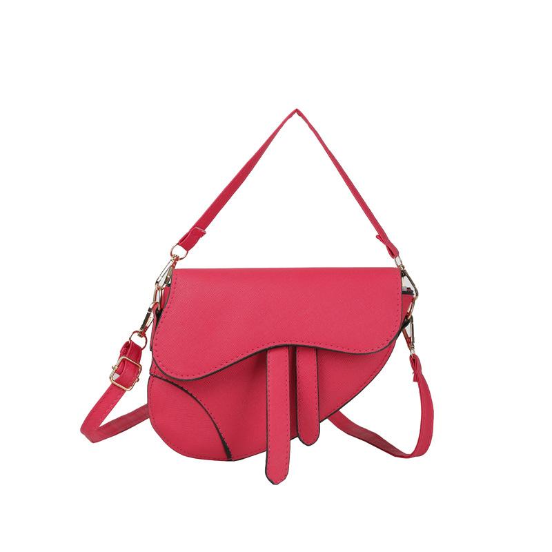 

Маленька жіноча сумка з іноземною текстурою 2024 року, популярна нова трендова сумка через плече, корейська версія, приміська сумка-сідло рожевий червоний колір