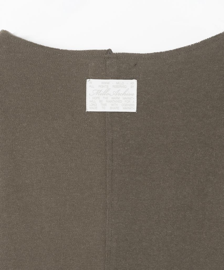 MILLO WOMEN Cutoff Incision T-Shirt [Cocoa]