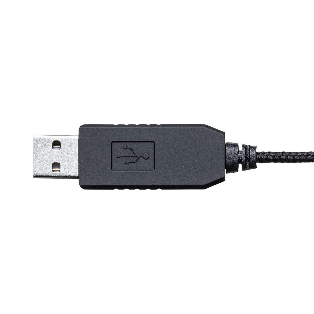 Sanwa Supply USB Cable for Skype Headset, Omnidirectional, Fabric-Coated Durability, Compatible, MM-HSU09BK