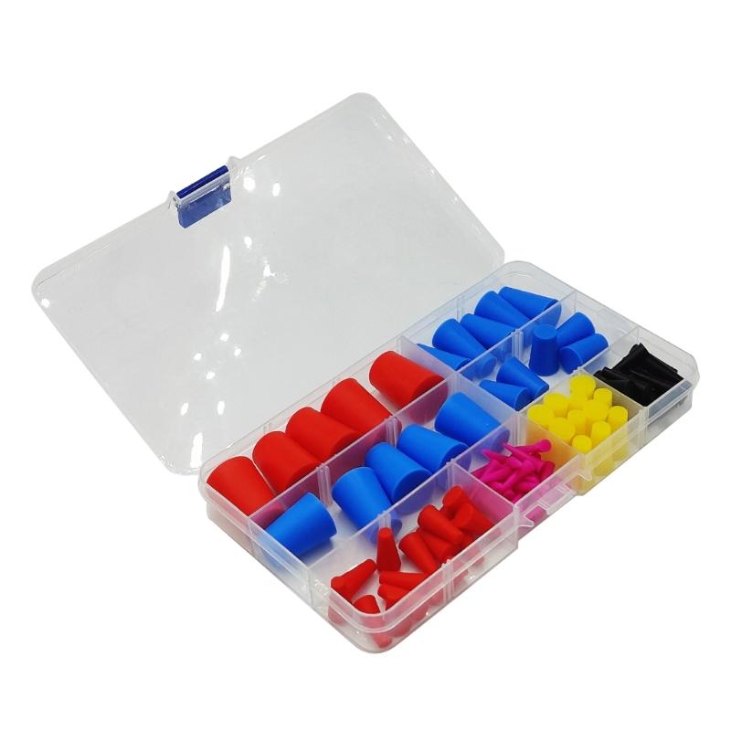 Essential Silicone Assortment Solid Rubber Plugs Conical Plugs Silicone Plugs 60pcs for Laboratory Use & Hole Abatement 1