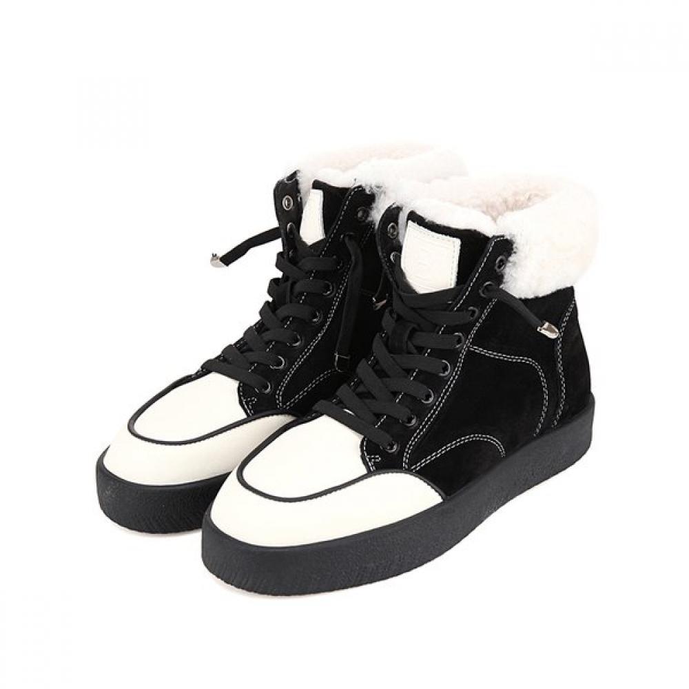 Barbara Suede Fur High Top Sneakers Bbh612bk 225mm