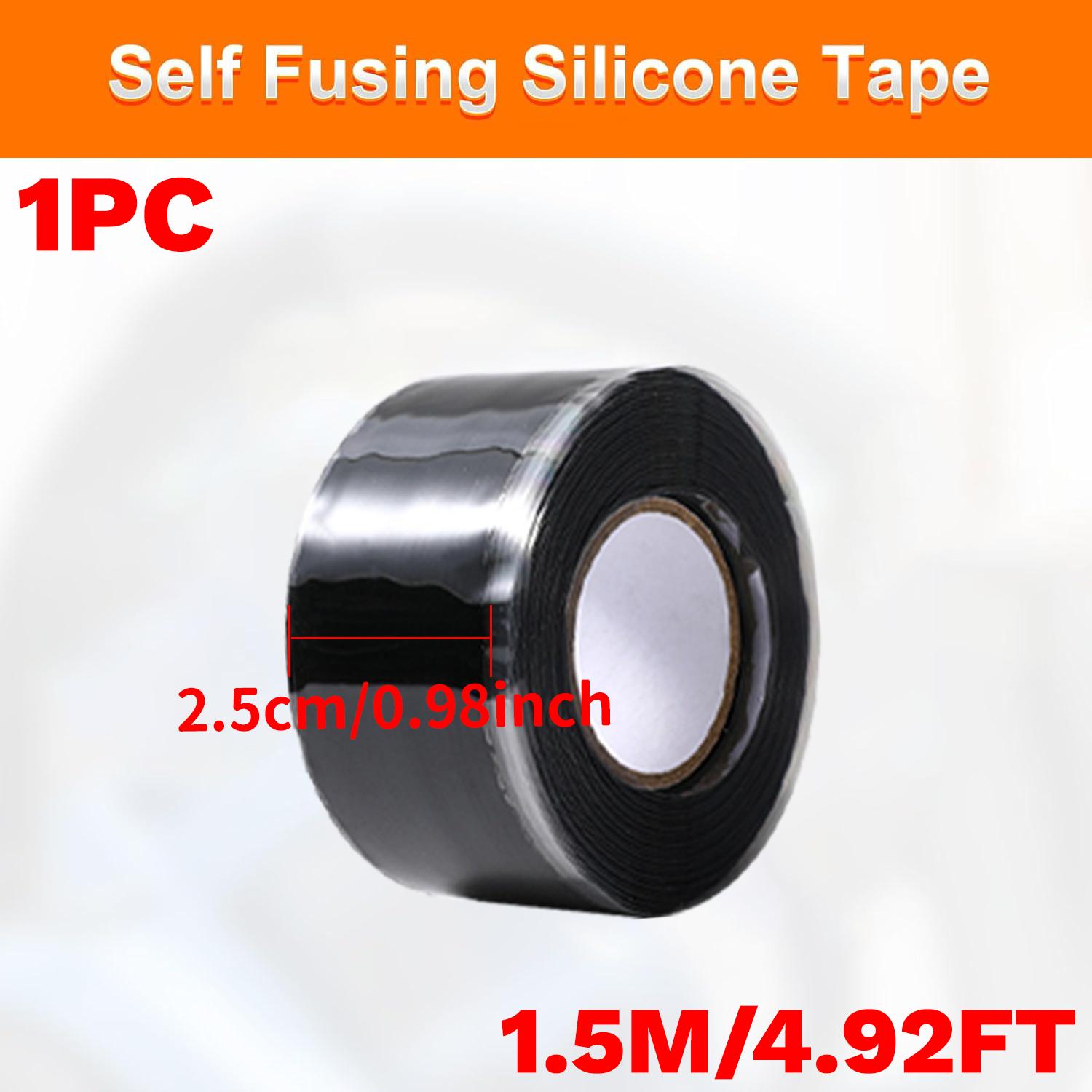 

Premium Self-Fusing Silicone Waterproof Tape for Leak Prevention, Pipe and Hose Insulation, High Temp and Flame Resistant 2.5cmx1.5m чорний