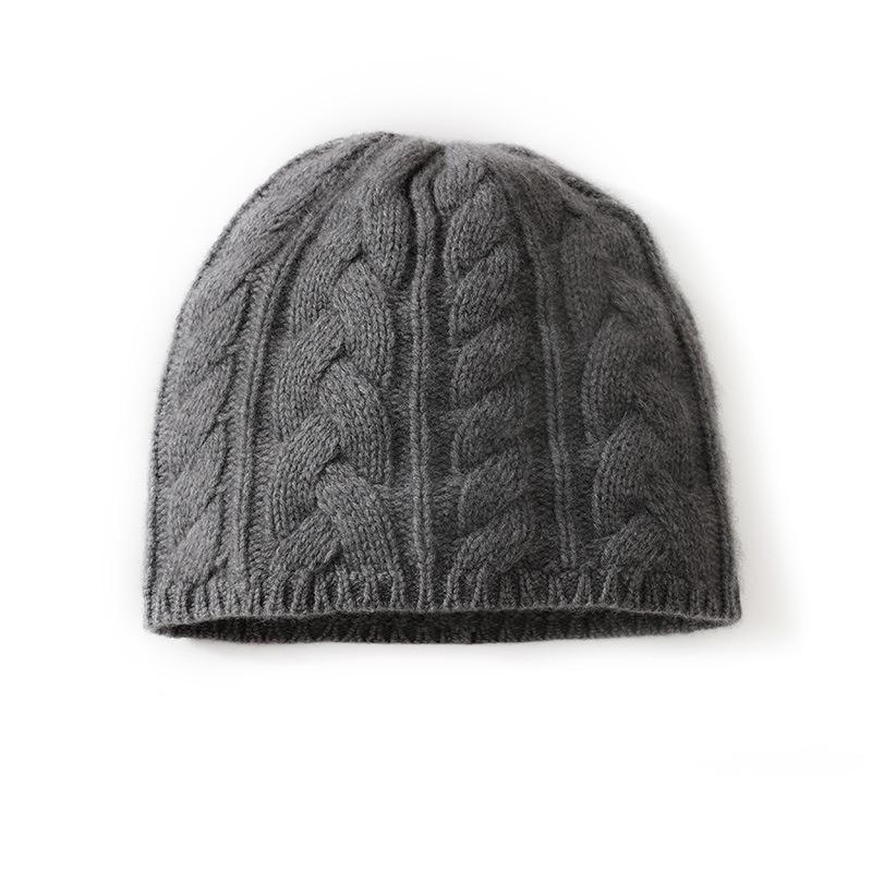 Cashmere Hat Autumn and Winter New Style Women's Fashion Casual Ear Protection Pile Hat Twisted Solid Color Knitted Hat