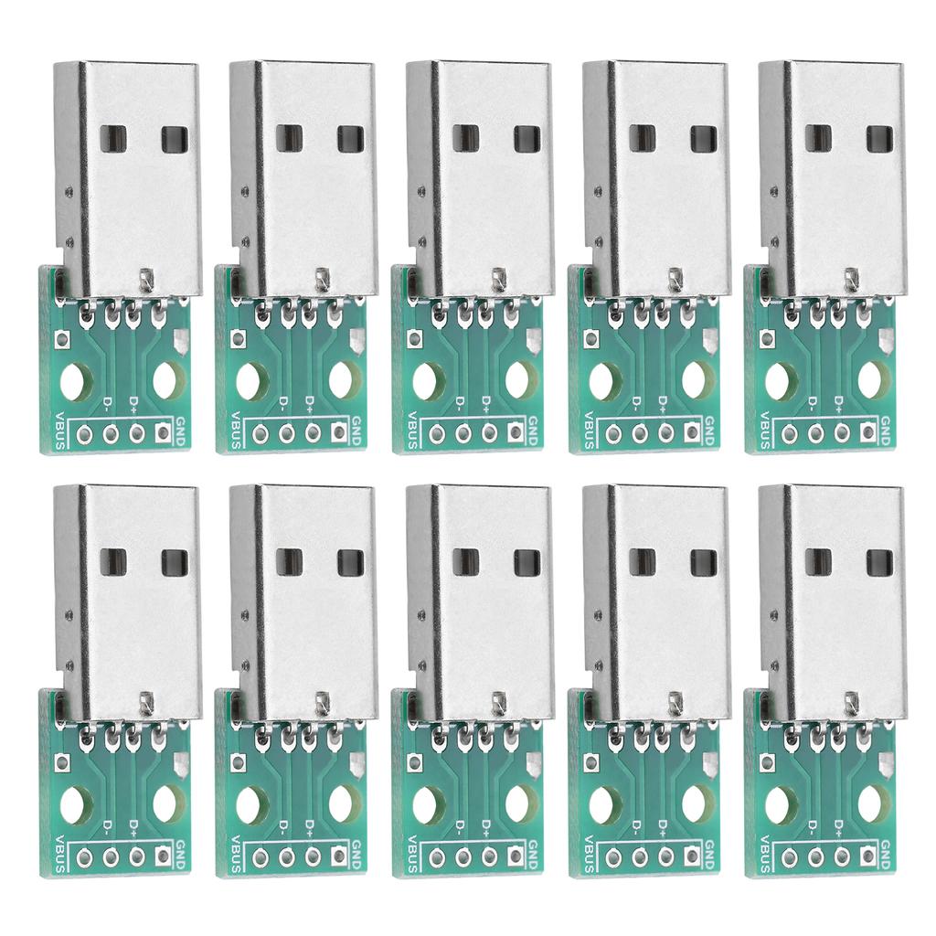 10Pcs USB Type A Male Plug To DIP Adapter Board 4 Pin 2.54mm Pitch