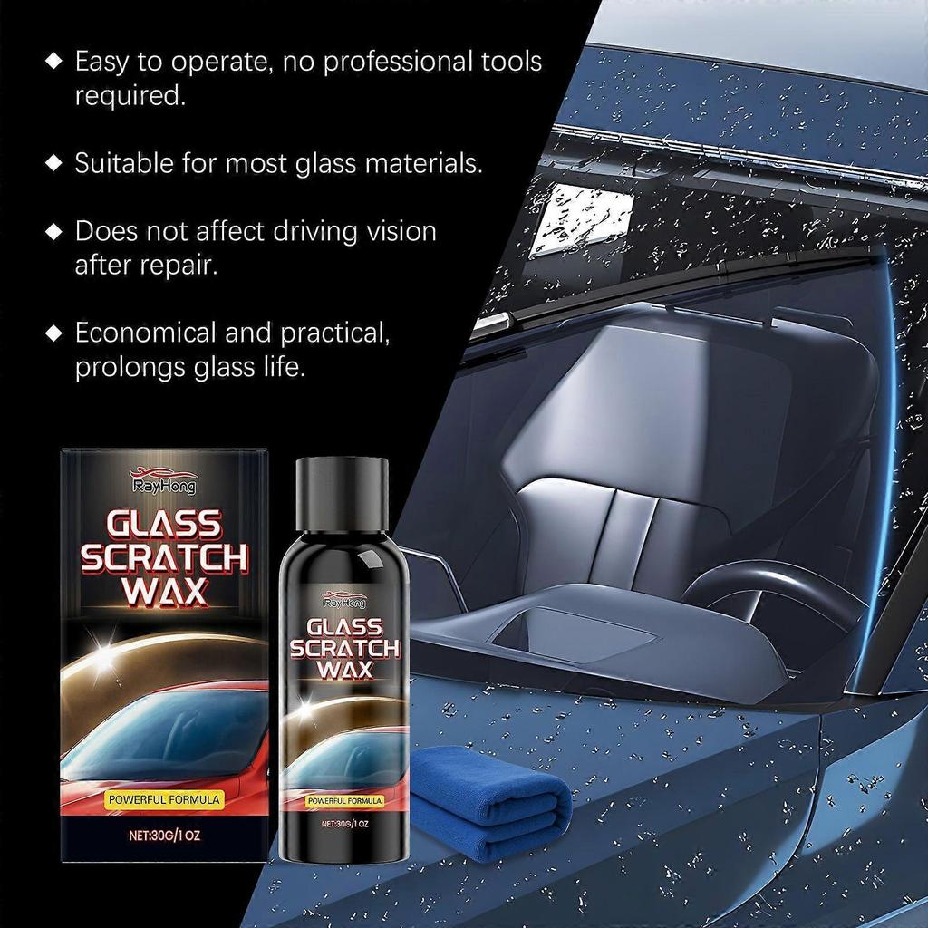 Rayhong Windshield Scratch Care Agent - Removes Scratches, Enhances Clarity, Manual Polishing, Long-Lasting Smoothness