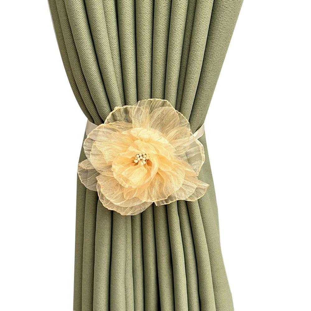 Flower Shape Curtain Buckles No Punching Curtain Strap Modern Curtain Hanging Rope  Home Decoration
