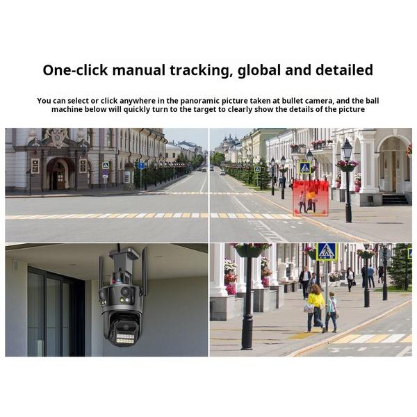 6K 12MP IP Outdoor Three Lens Wifi Surveillance Protection Auto Tracking PTZ Security CCTV Camera