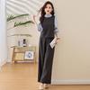 1116 autumn new horn buckle short vest shirt wide leg trousers three-piece women's fashion casual women's suit