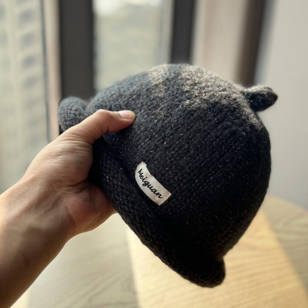 New Ins Solid Color Versatile Letter Landlord Hat Warm Windproof Small Fisherman Hat Showing Face