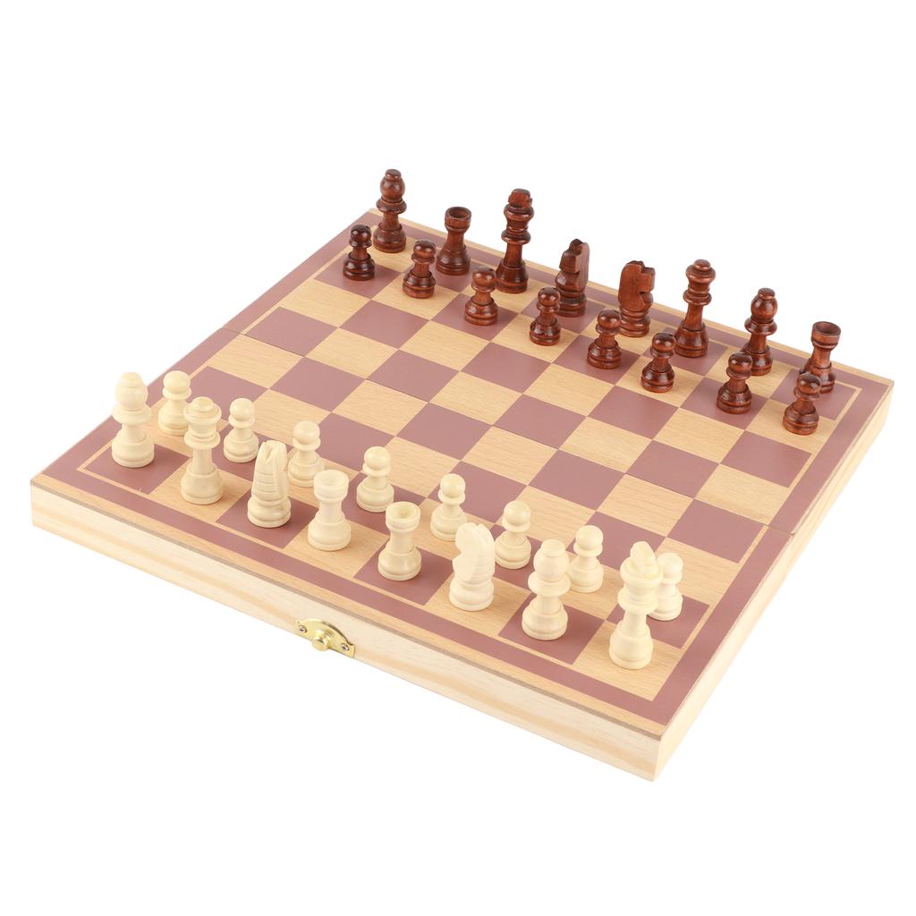 Portable Wooden Chessboard Folding Board Chess Game for Party Family Activities