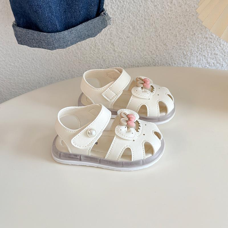 Kids Closed Toe Cherry Decor Non Slip Sandals 16 бежевый