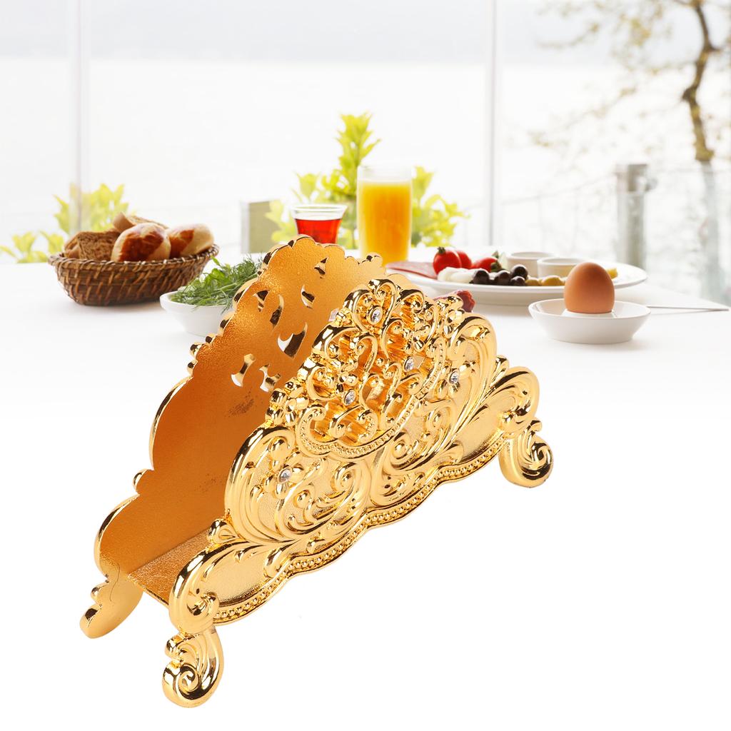 Napkin Holder European Metal Hollow Flower Pattern Paper Tissue Holder Freestanding Paper Napkin Dispenser